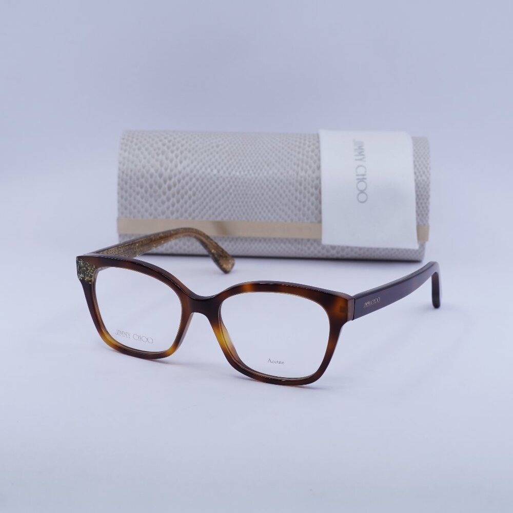 Jimmy Choo JC150 0Q9W 00 Square Eyeglasses - Havana 50mm